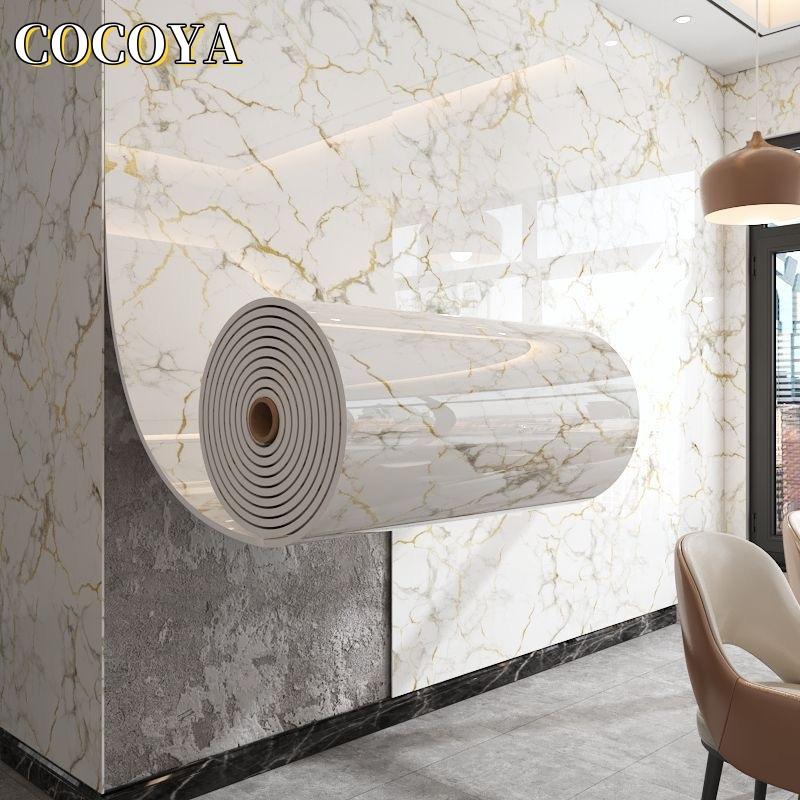 Thick Foam Marble  Peel and Stick Wallpapers Waterproof Wall Stickers Imitation Tile Self Adhesive Wall Paper Bedroom Decoration