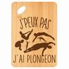 Cutting board/Appetizer Tray - PLANETEE - Rectangular - Bamboo 30×20×1 Cm - Engraved Diving I Can't - Hole 24 Mm