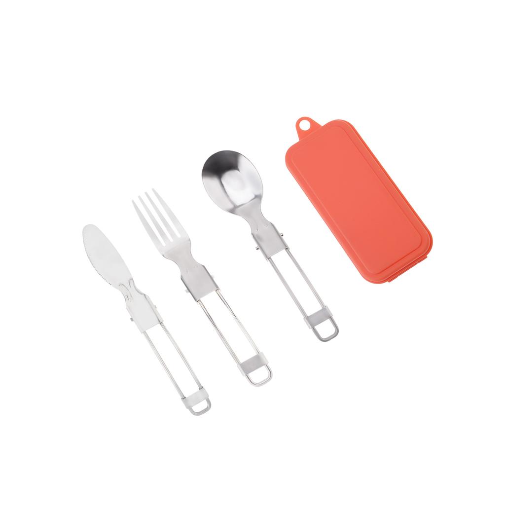 4pcs Stainless Steel Tableware Fork and Spoon Set, Portable Foldable Cutlery Set