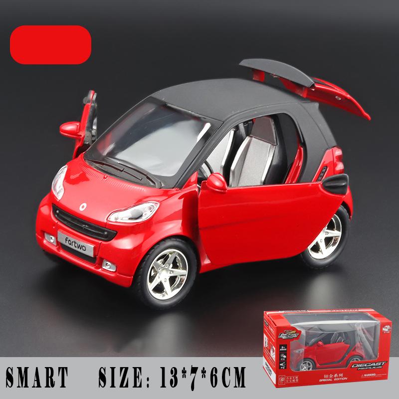 CAG5 1:32 Mercedes Benz Smart Mini Alloy Metal Diecast Model Cars Boy High Simulation Miniature Holiday Present Home Trendy Ornaments