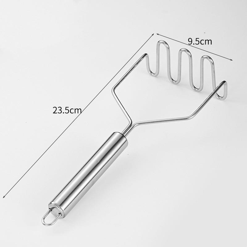 Stainless Steel Potato Masher With Round And Square Openings For Home Kitchen Use