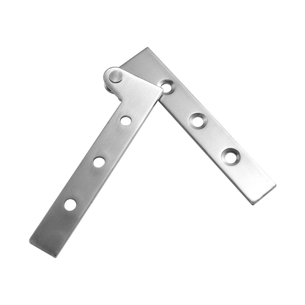 2PCS Chicken beak Hidden Hinges Seven-word Inset Invisible Door Pivot Hinge 360 Degree Rotating Stainless Steel