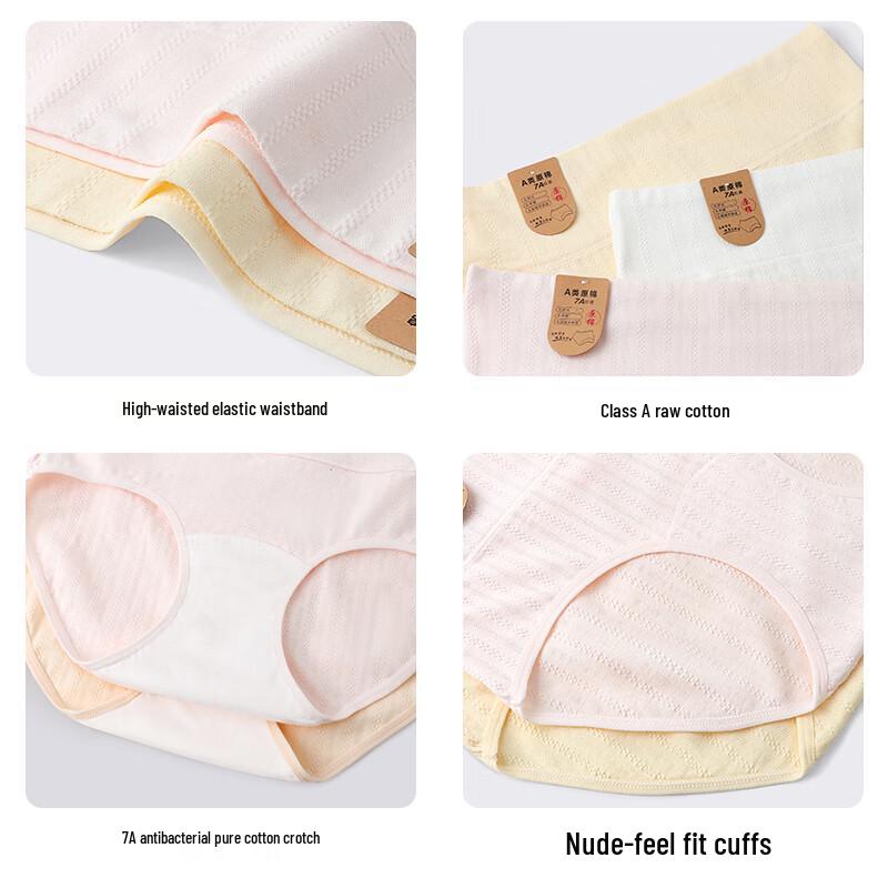 Langsha Women's High-Waist Plus Size Antibacterial Briefs