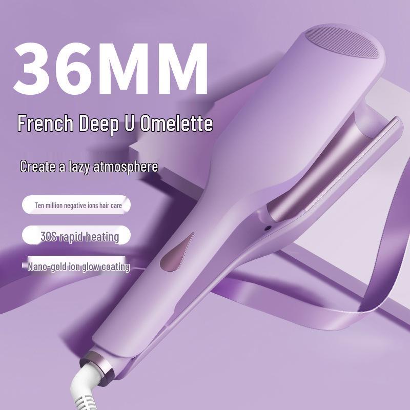 New Egg Roll Wavy Curling and Straightening Hair Styling Tool with Adjustable Temperature Purple Egg Roll Rod