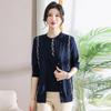 Middle-aged and elderly women's spring and autumn tops, large-size knitted cardigans, middle-aged mother's autumn clothes, short coats, new models