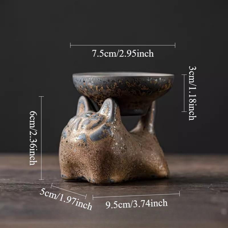 

Little Tiger Tea Filter Set Ceramic Retro Gilded Tea Filter Chinese Style Tea Pet Teaset Accessories Household Small Ornaments