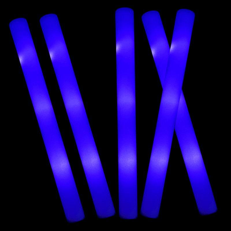 20/30pcs LED Foam Glow Sticks Cheer Tube Wedding Baton Wands 3 Modes Flashing Strobe Stick Glow in The Dark Party Supplies