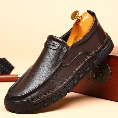 Herren Freizeitschuhe aus Leder Zehenschicht Rindsleder Büro Pendler Business Lederschuhe Neuer Herrenstil Weichsohlig Weiche Oberfläche Rutschfest