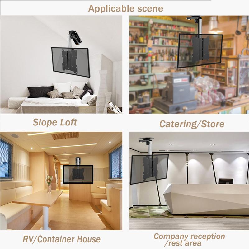 RV Folding TV Hanger 17-37 Inch Monitor Stand Car RV Ceiling Lift Kitchen Dining Caravan Moto Room TV Holder