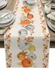 Fall Pumpkin Maple Leaf Linen Table Runner Holiday Party Decor Farmhouse Kitchen Dining Table Runner Thanksgiving Decorations