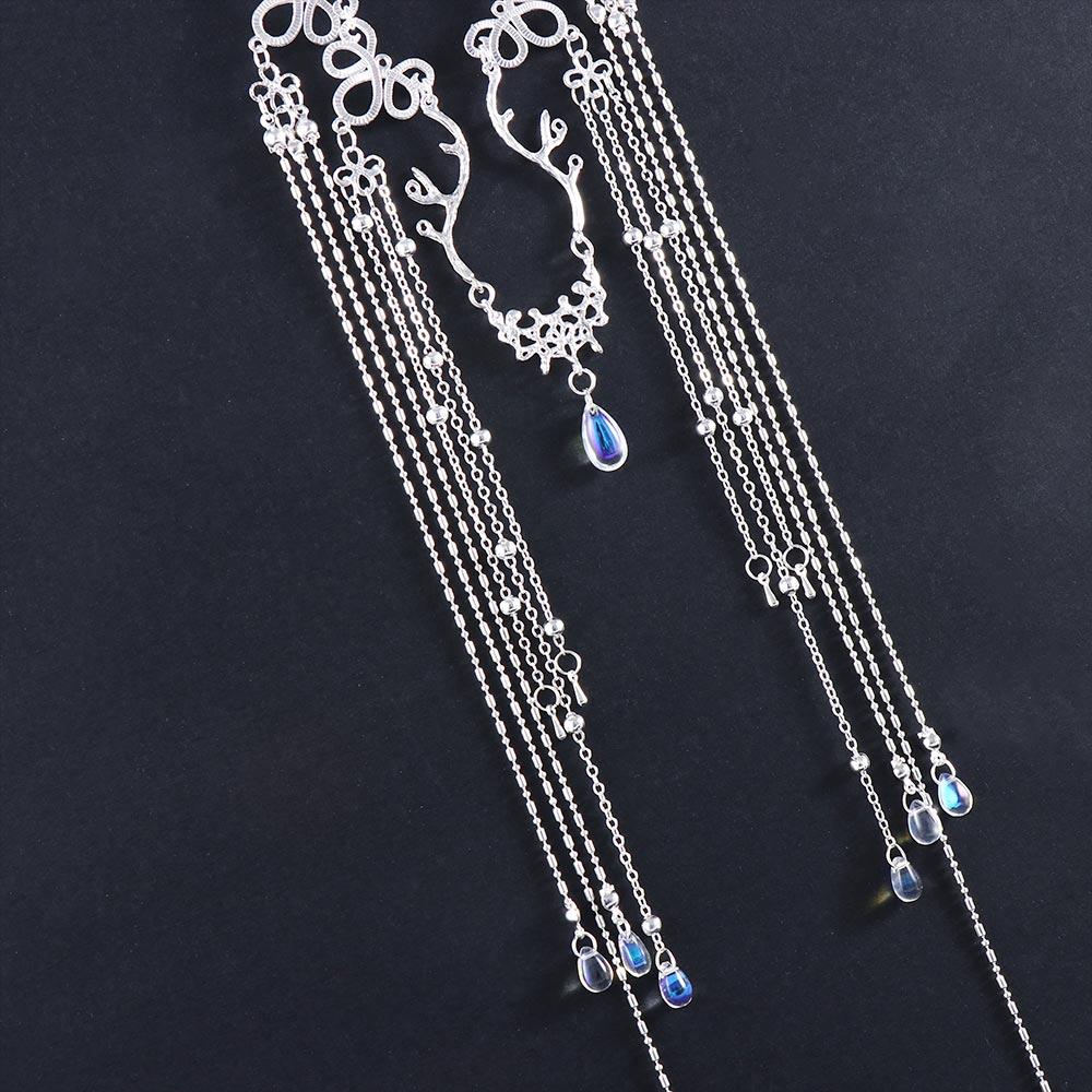 Girls Women Hollow Chinese Style Bridal Rhinestones Bead Hair Clips Tassel Hairpin Crystal Barrette