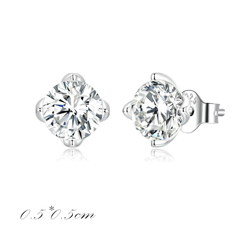 

Женские серьги-гвоздики BAMOER из стерлингового серебра 925 пробы с муассанитом, свадебный подарок, ослепительные серьги высшего качества, изящные ювелирные изделия A