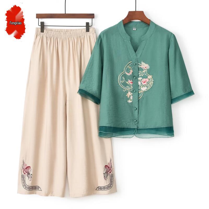 Elderly Women s Summer Loose Short-Sleeve Top XL