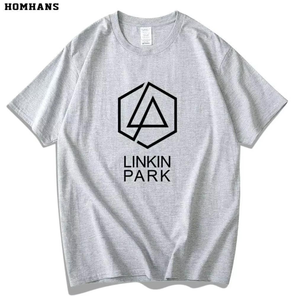 Červené tričko s krátkým rukávem Han Lincoln Park Pánské Dámské Linkin Park Evropská a Americká Hudba Rocková Kapela Tide Čistá Bavlna Volný Top