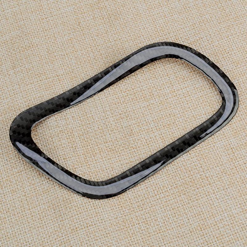 2Pcs Black Carbon Fiber Car Interior Door Handle Ring Cover Trim Frame Decor Fit for Infiniti G37 2-Door 2010 2011 2012 2013