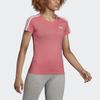 Adidas Logo Sport Casual Three Stripes Round Neck Breathable Training Fitness Short Sleeve T-Shirt Women T-Shirt Watermelon-Red EI0766