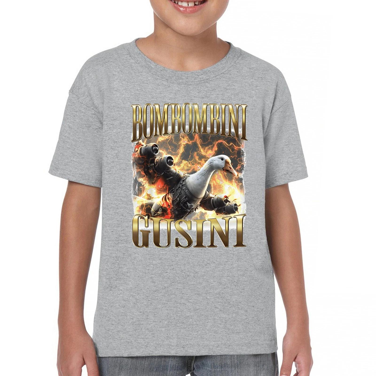 Bombombini Gusini Youth kids boys T-Shirt Fun Italian Brainrot Gen Z Alpha Meme Kids 120