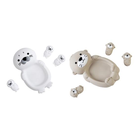 Cute Otter Family Bath Toys Set Soft Water Play Animals for Kids Mother Otter And Baby Otters Toy Fun Otter Swimming Toy