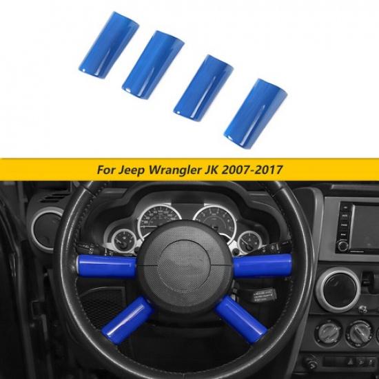 Interior Steering Wheel Frame Cover Trim For Jeep Wrangler JK JKU 2007-2010 Blue
