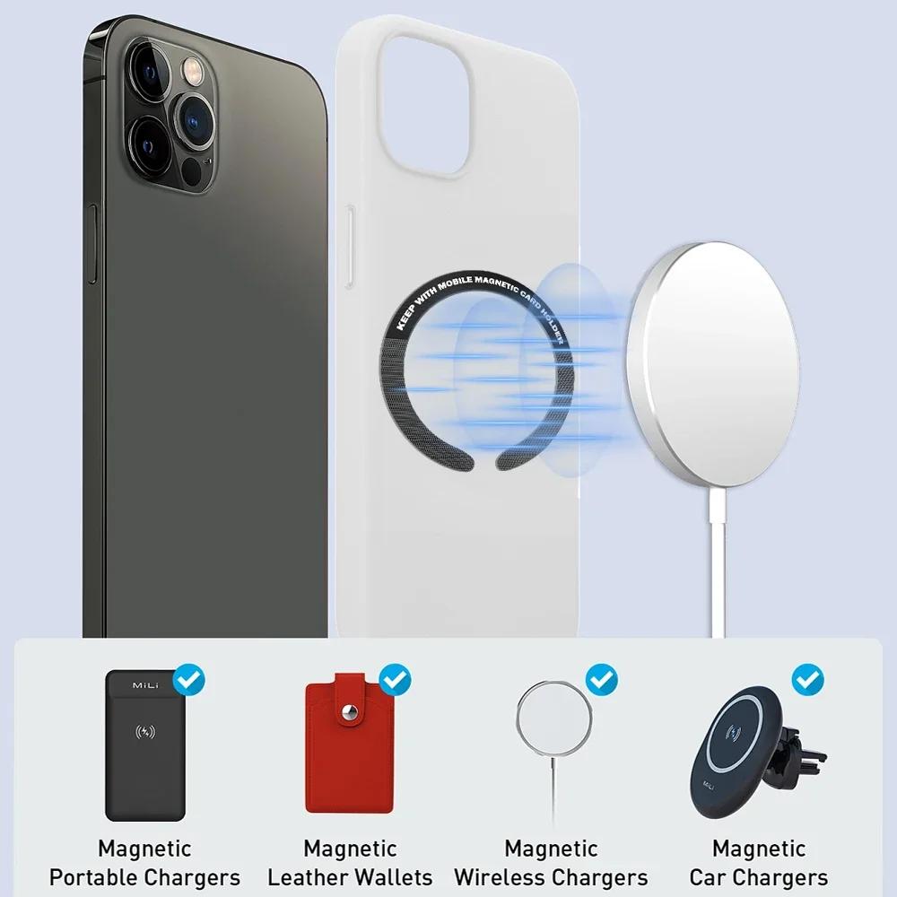7/5/1pcs Universal Stainless Steel Magnetic Metal Plate Ring for Apple IPhone 15 14 Magsafe Wireless Charger Metal Iron Stickers