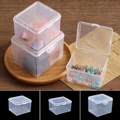 1Pcs with Lid Storage Box Multi-purpose Plastic Storage Case Rectangular Shape Clear Small Thing Container