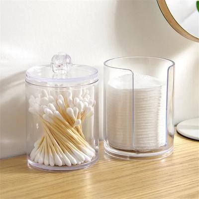 Acrylic Makeup Organizer Cotton Swabs Container Cosmetic Makeup Cotton Pad Organizer Jewelry Storage Box(Empty Box)