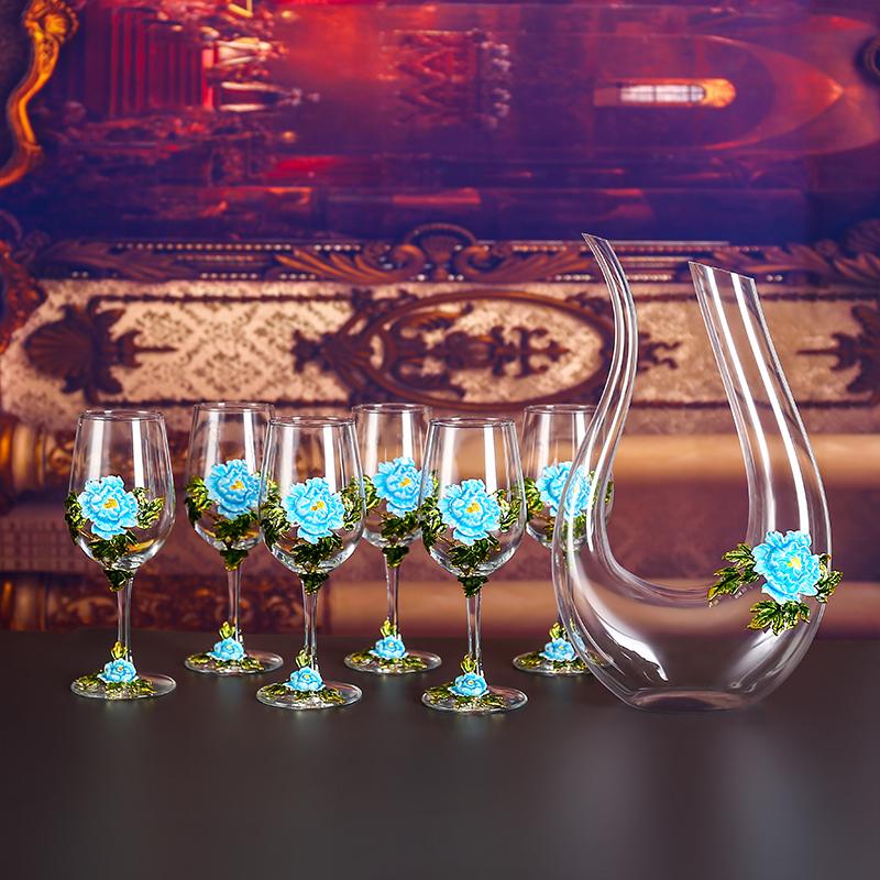 Goblet Red Wine Glass Set Crystal Glass Goblet Wine Decanter Flagon Wine Dispenser Barware Bar Sets Wine Set Exquisite Gifts