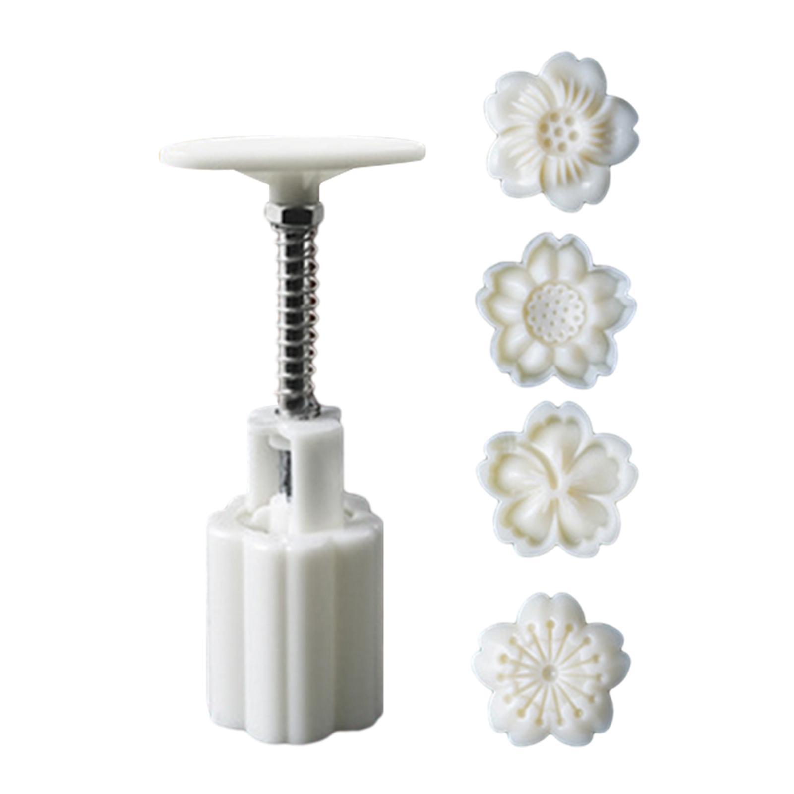 

4 шт./набор 3D-форма для лунного пряника в виде цветка вишни со штампами для печенья, сделай сам, ручное нажатие, помадка, лунные формы, китайская традиционная форма для торта