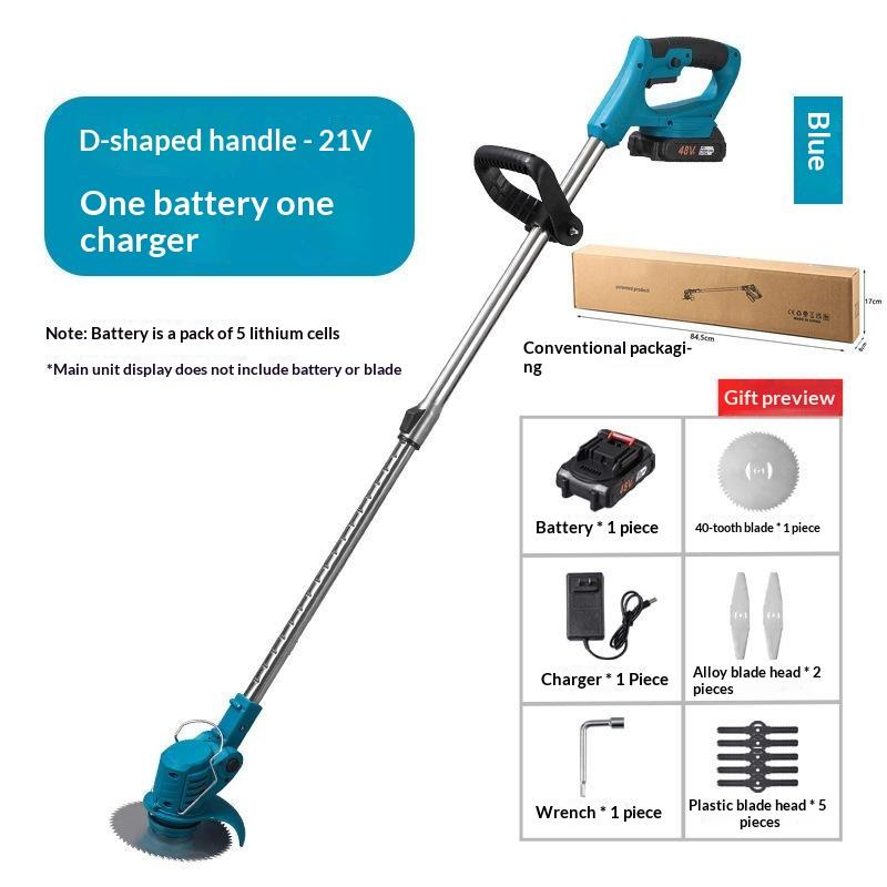 Cordless Electric Grass Trimmer Lightweight Rechargeable Lithium Battery Adjustable Handle for Backyard Garden Care