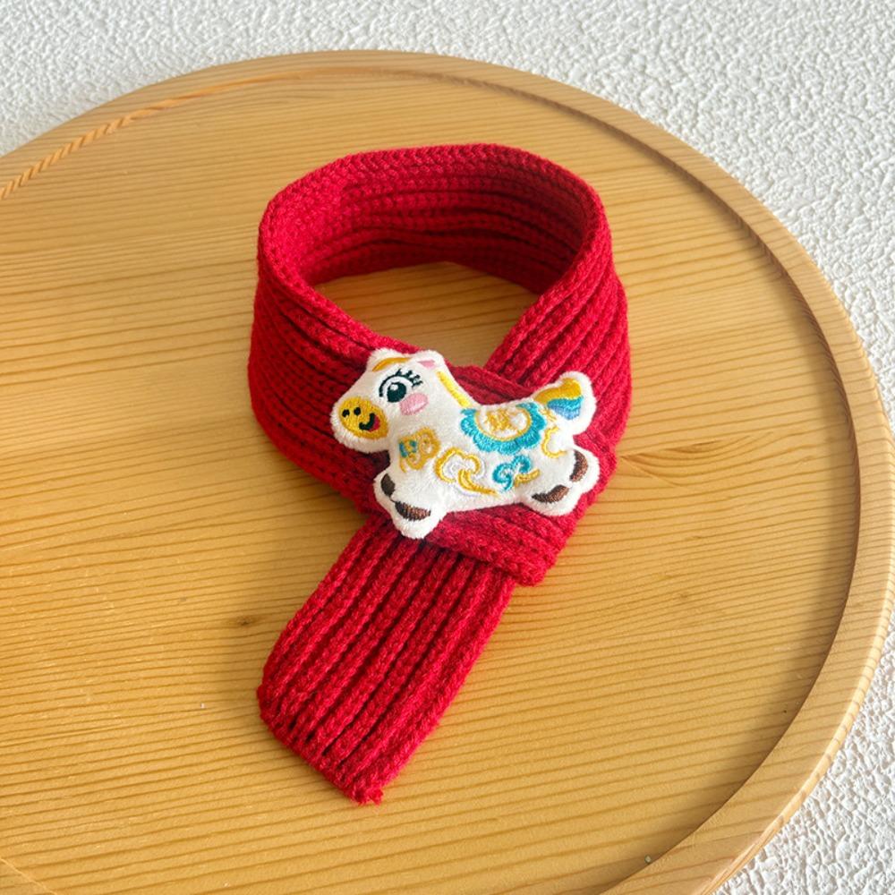 Celebration Decoration Warm Knitted Pet Scarf Cozy Red Color Neckerchief Warmer Pet Accessories New Year Celebration S