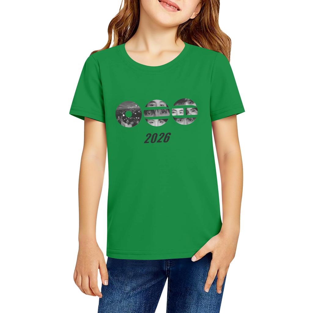 Modische Rundhals-Kurzarm-Arbeitskleidung bedruckte Oberteile für Kinder-Sommeroberteile