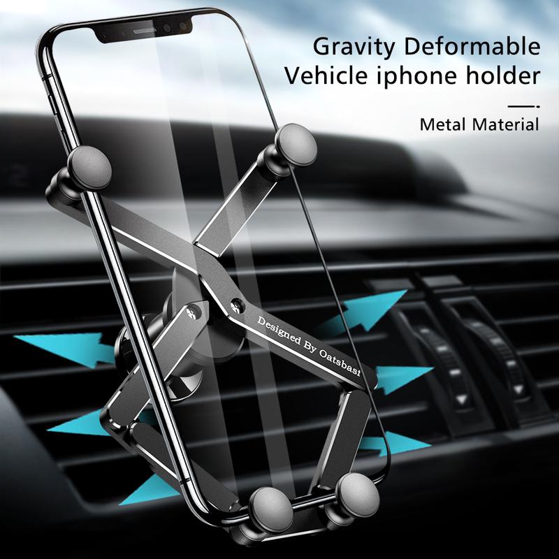 Gravity Car Phone Holder Cell Phone Stand Support GPS Telefon Mount For iPhone 12 13 Pro Max Xiaomi Mobile Phone Charging Holder