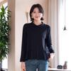 YUN Women's Black Long-Sleeve Turn-Down Collar Shirt - Niche Professional Autumn Top