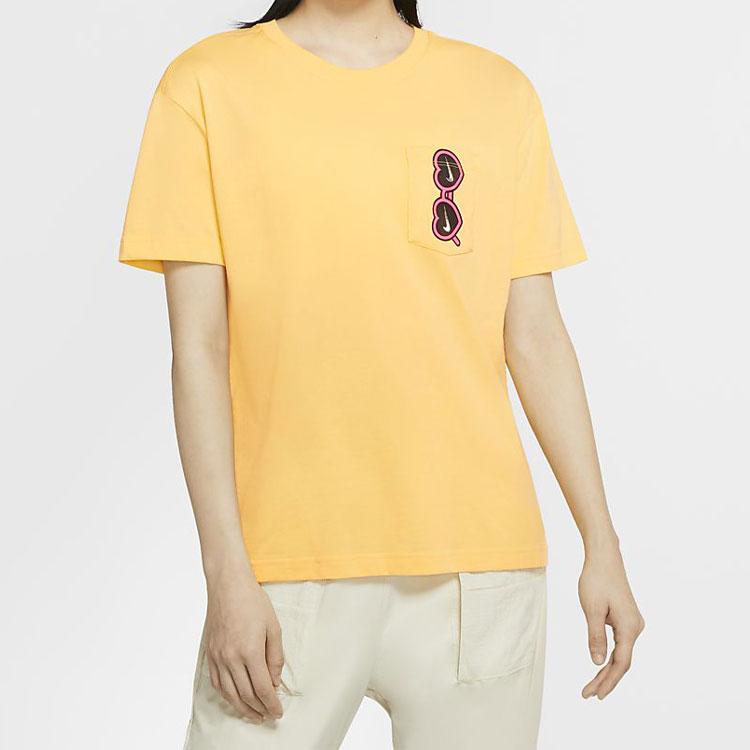 Nike Tricou Sport cu Buzunar cu Imprimeu Inimă și Ochelari de Soare Femei Topuri Elegant-Topaz CU9700-795