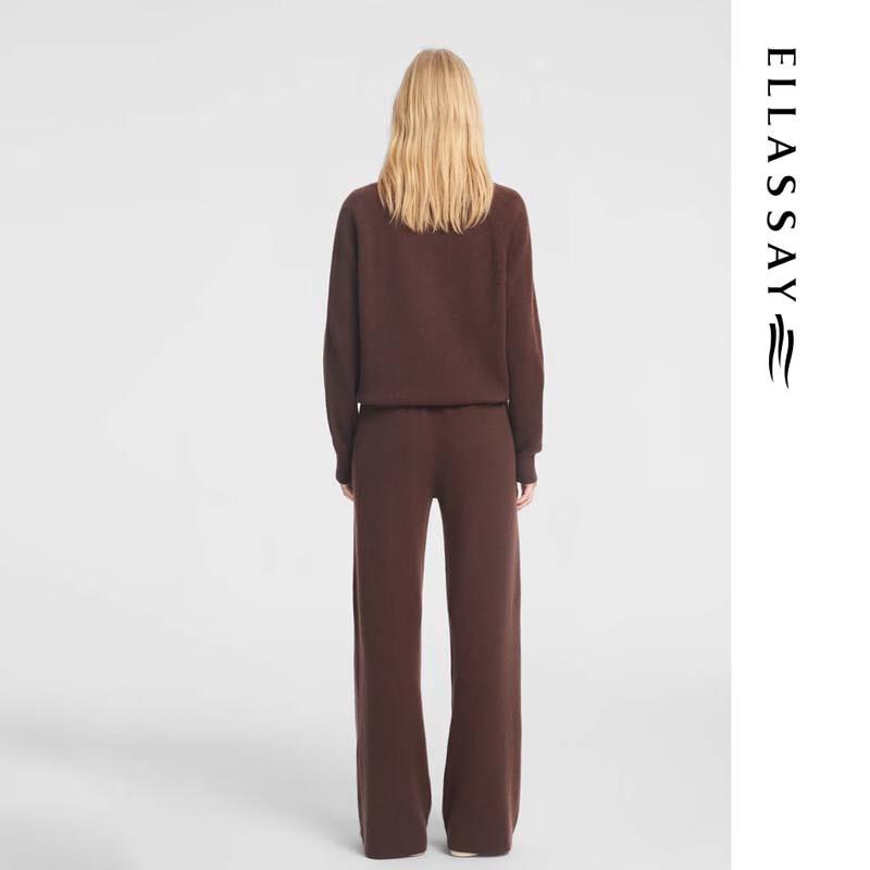 ELLASSAY Women's Elegant Retro Lapel Knit Sweater