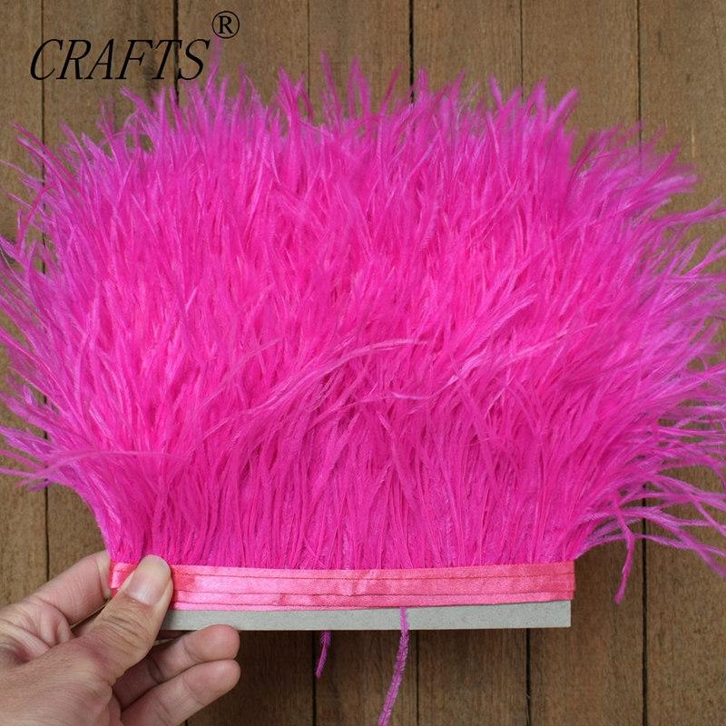 FeatherHigh quality fluffy ostrich feather trimming cloth sideband 5M 10M long DIY clothing accessories decorative accessories 8-11cm