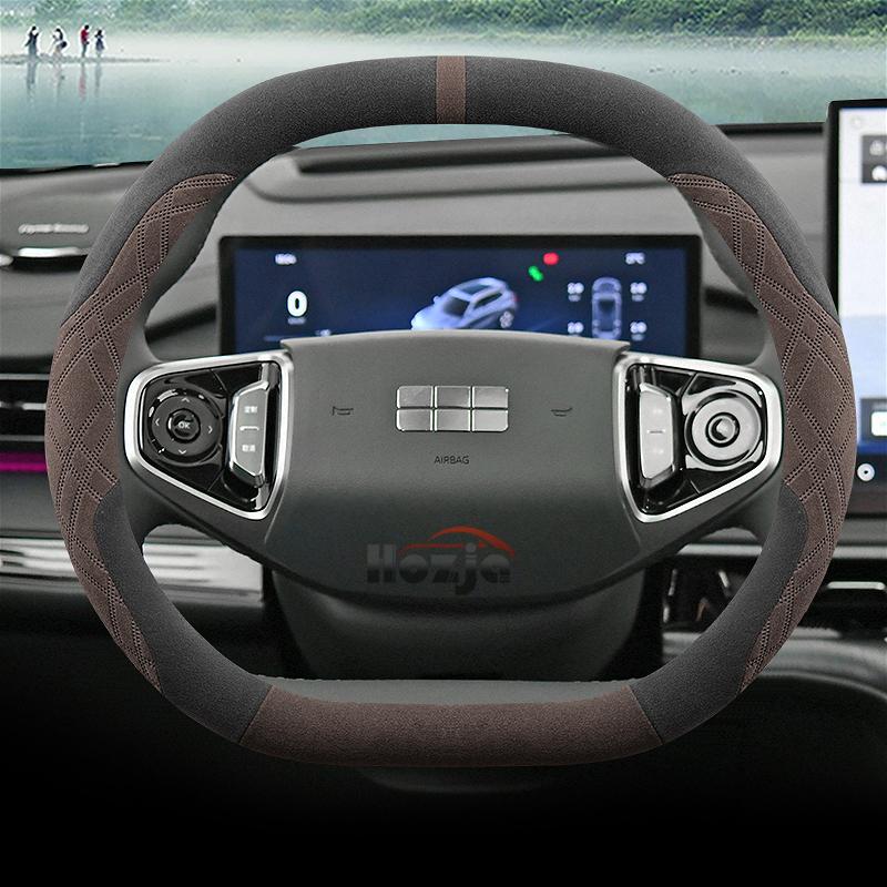 Wildleder Lenkradbezug für Geely EX5 2025 Rutschfest Auto-Styling Autozubehör