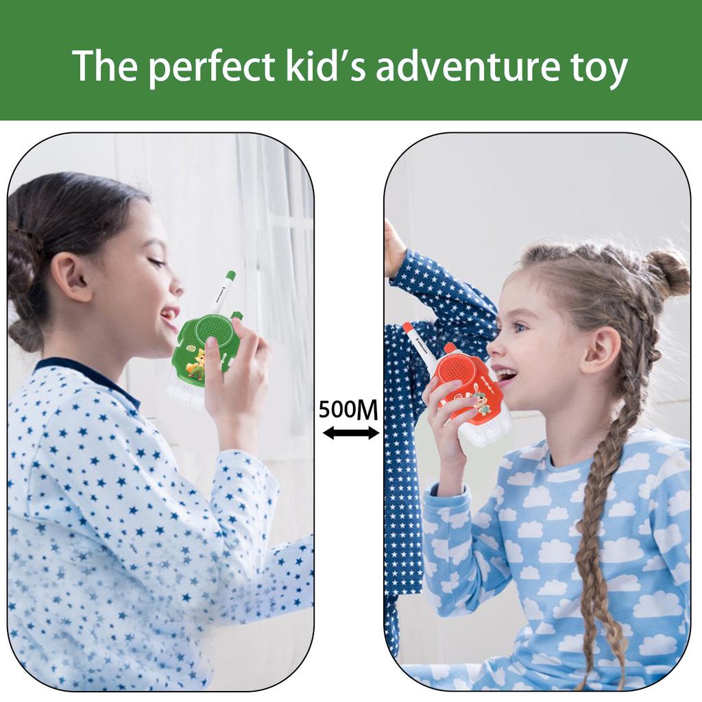 2-teiliges Walkie-Talkie, 50–500 m Zweiwege-Fernsender, Mini-Telefon, Militärspielzeug für Kinder, Abenteuerspielzeug für draußen