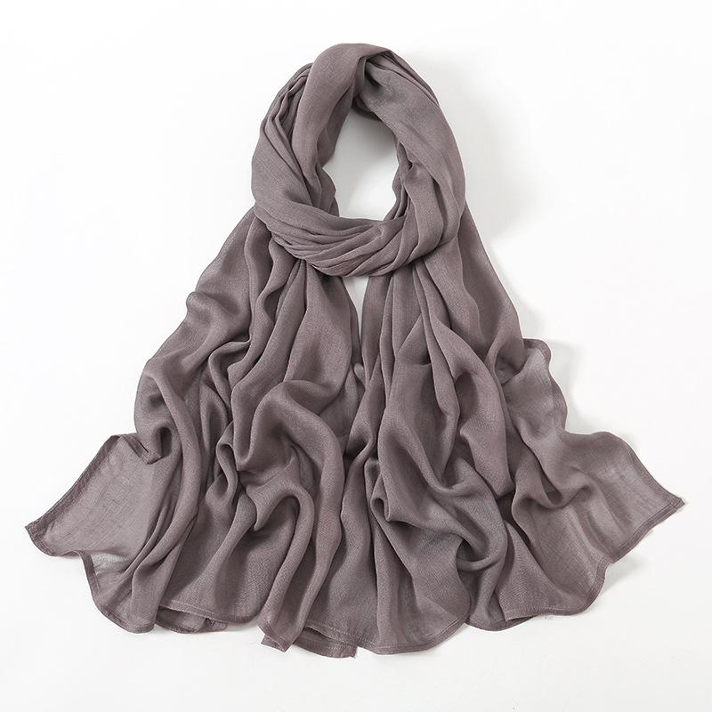 Autumn new solid color hot-selling Malay Indonesian cotton headscarf, monochrome wide-brimmed thin Modal breathable scarf