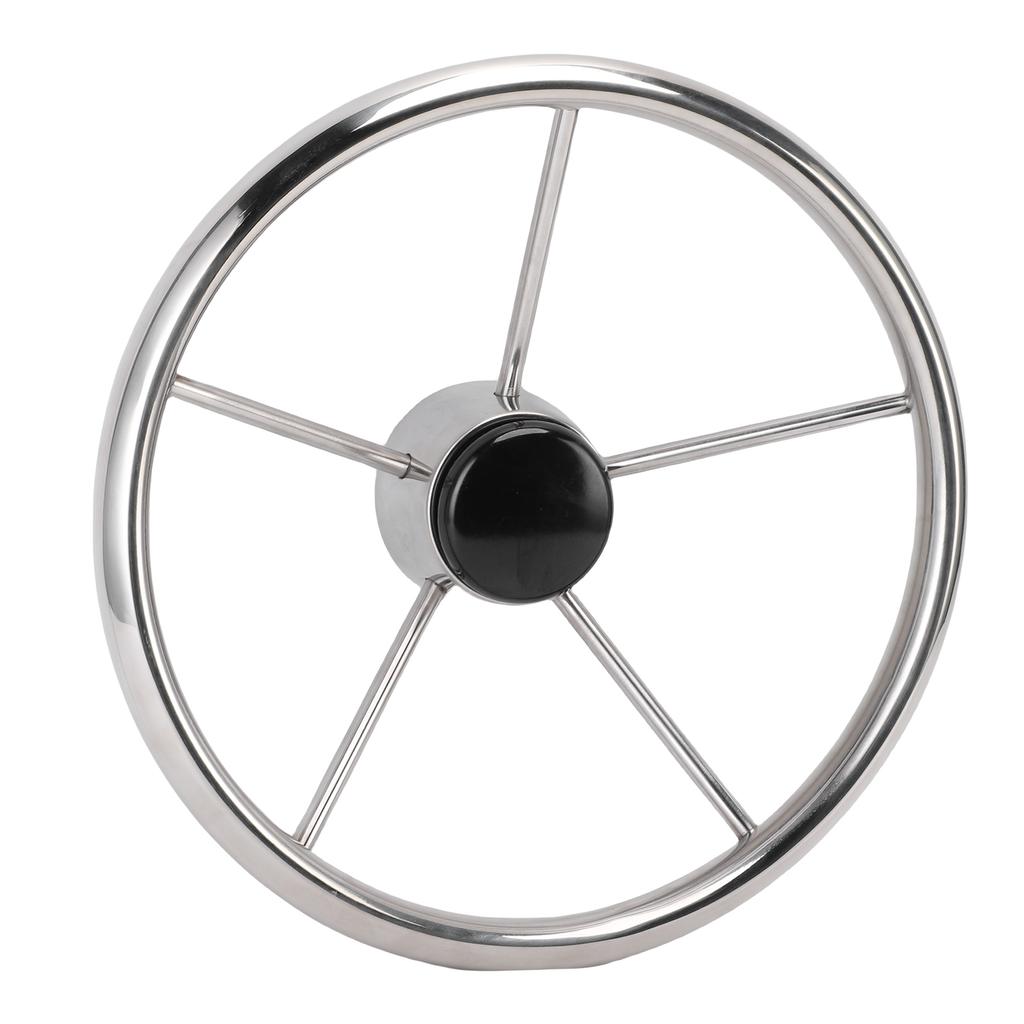 13 1 2 Inch 5 Spoke Destroyer Style Stainless Steel Boat Steering Wheel Classic Fashion Marine Steering Wheel for Yacht