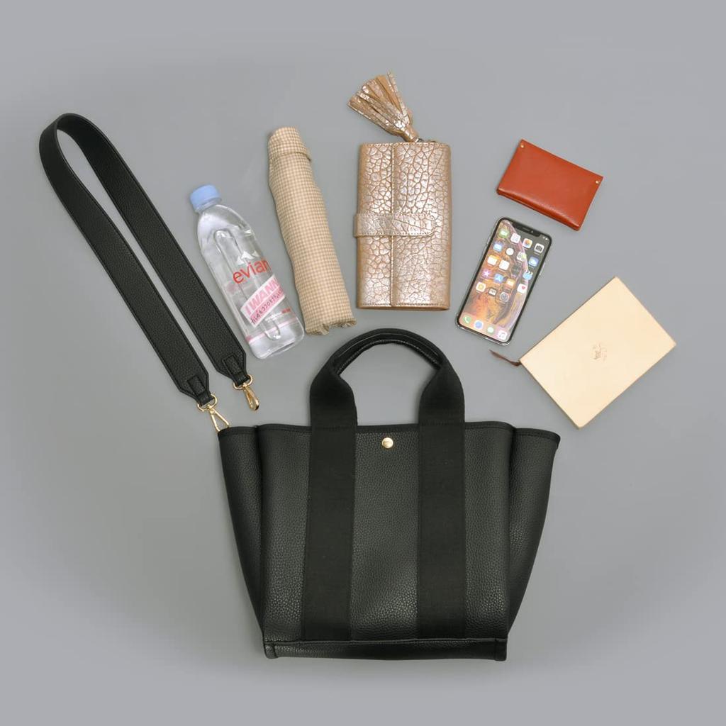 2-way tape tote bag with thick shoulder strap
