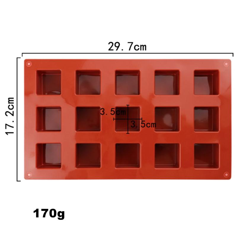 Silikonová forma 3D čtvercová, na bábovku, pěnu, dort, mýdlo, svíčku, želé, brownie, cheesecake, čokoládový lanýžový pudink, tácek