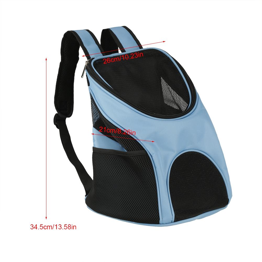 Portable Dog Cat Pet Double Shoulder Carrier Bag Backpack Breathable Mesh Travel Outdoor Blue