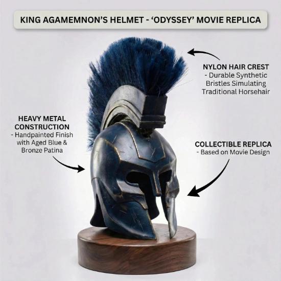 Oud-Griekse Agamemnon Helm – Stalen Trojaanse Oorlog Krijger Pantser, Handgemaakte Odyssey Film Cosplay Helm