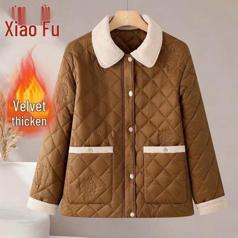 Женская хлопковая куртка с лацканами, утолщенная плюшем 5XL