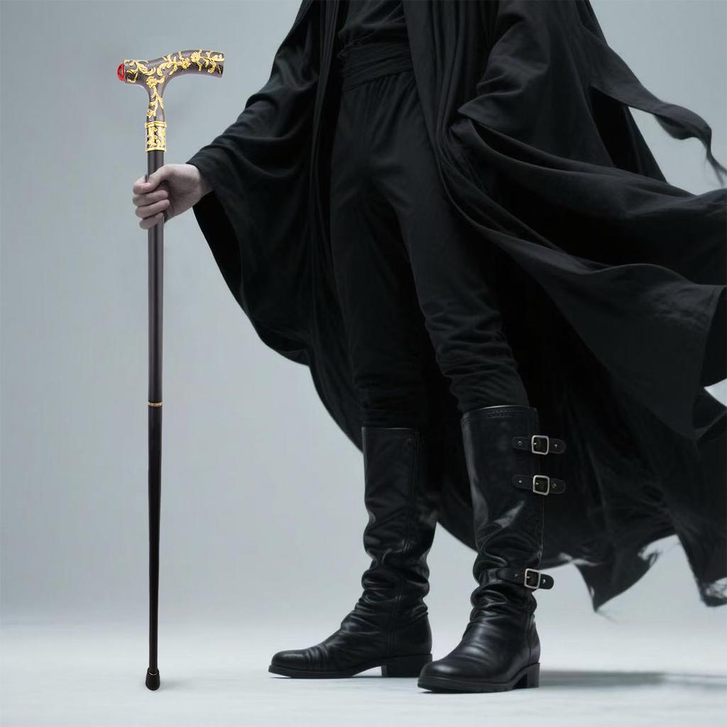 Red Diamond Golden Black Flower Ball Fashion Stick Decorative Stick Cospaly Vintage Party Fashionable Walking Cane Crosier 92cm