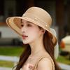 Summer Elegant Organza Fisherman Hat For Women Wide Brim Pearl Bow Sun Hat Mom's UV Protection Beach Hat 2026 New