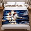Jude Bellingham Printed Flannel Blanket Custom Name Text Soft Warm Throw For Bedroom Holiday Gift