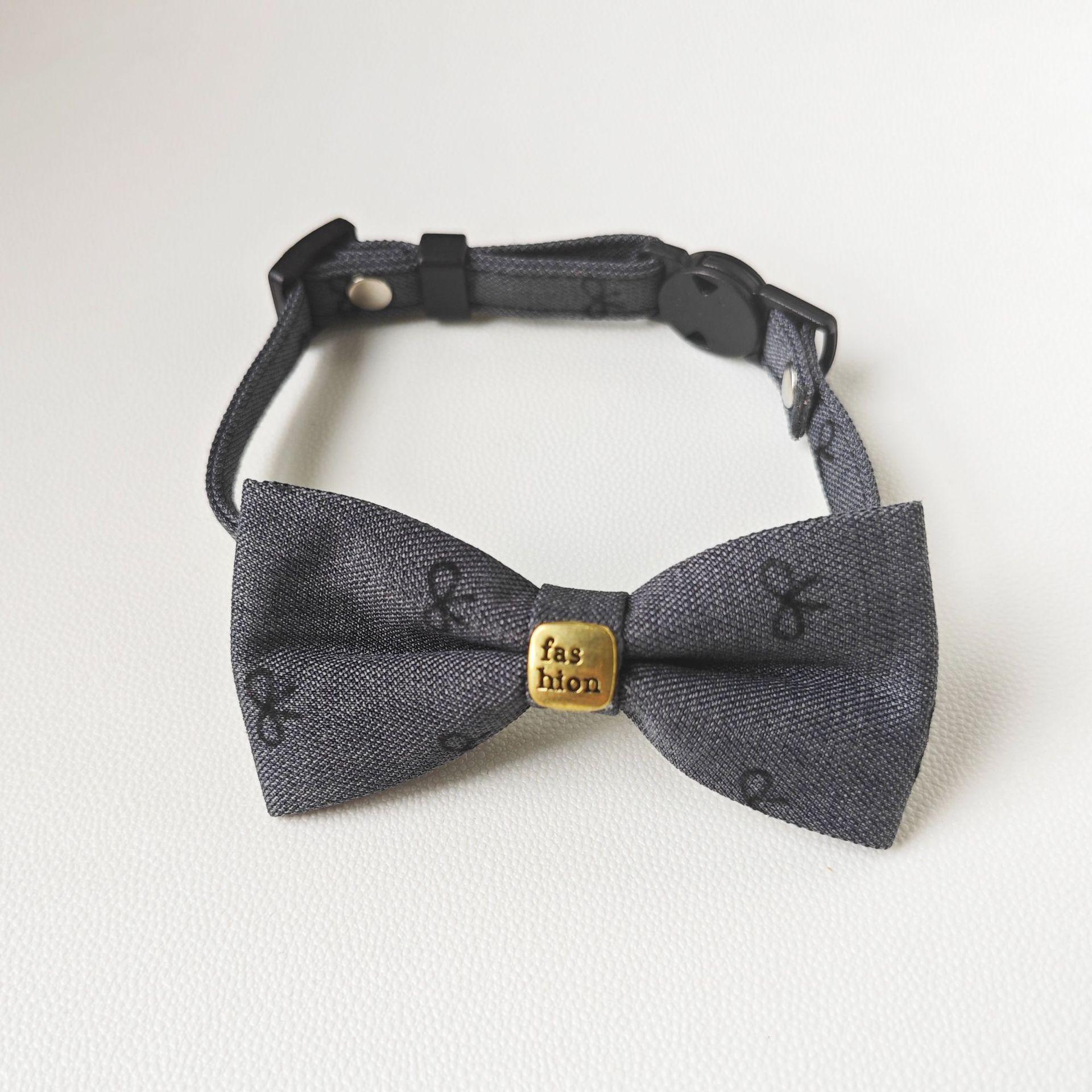 

Handsome Gentleman Cat Collar Dog Neck Temperament Tie Pet Decoration Small Necklace Shorter Than Xiong Ying L adjustable 25-35cm suitable for 9-18kg