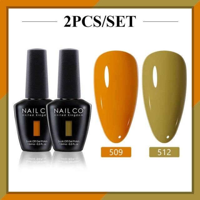 NAILCO 2 цвета, 15 мл, набор гель-лаков для ногтей Vernis, полуперманентный УФ-светодиодный гель для дизайна ногтей, принадлежности для профессионалов, отмачиваемый верхний слой